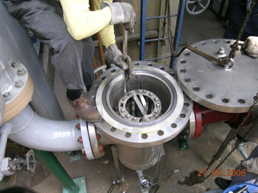 ADS filter being installed in an operating unit